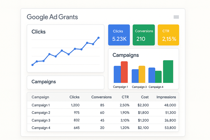 Google Ad Grant Dashboard Google Ad Grant Dashboard